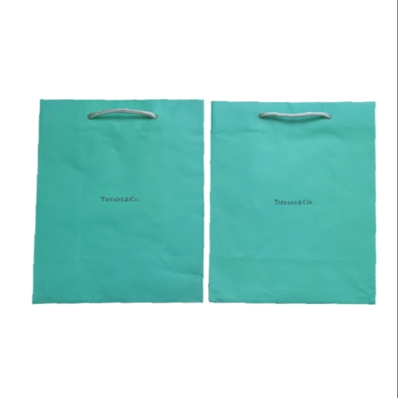 TIFFANY & CO Set of 2 Paper Shopping Gift Bags Authentic - Picture 2 of 6